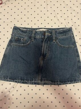 Hollister Dark Blue Denim Mini Skirt